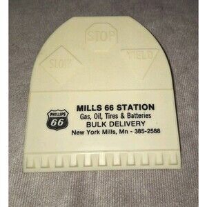 Vintage Phillips 66 Mills 66 Station New York Mills, MN Advertising Ice Scraper